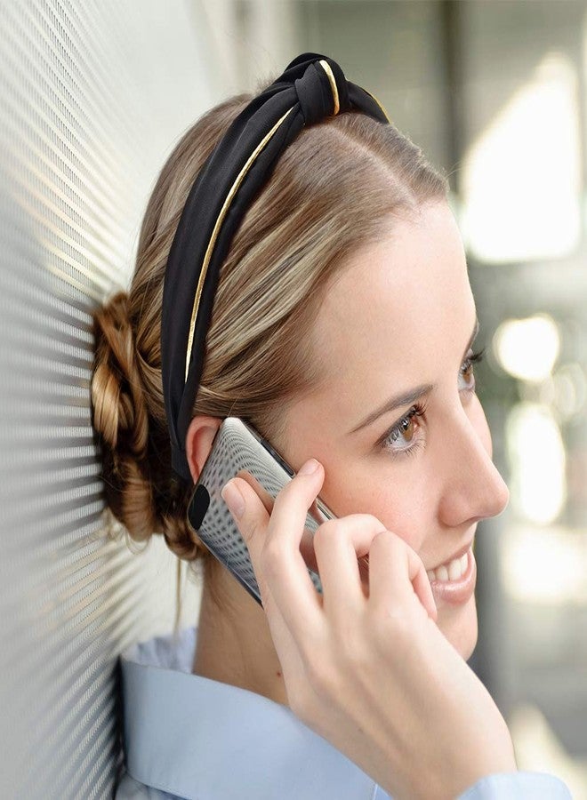 HOKPA مجموعة من 4 ربطات شعر هوكبا للنساء، ربطات شعر عصرية بعقدة متقاطعة، حلقات شعر عريضة معقودة، إكسسوارات شعر للبنات - Image 4